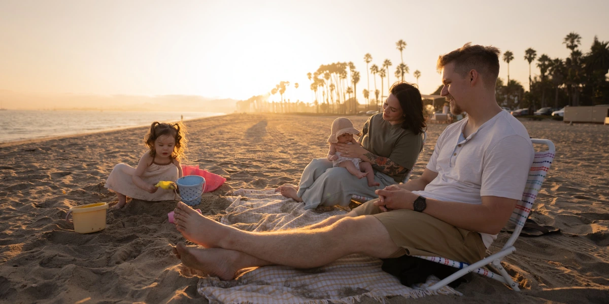 Family at East Beach, Santa Barbara, CA