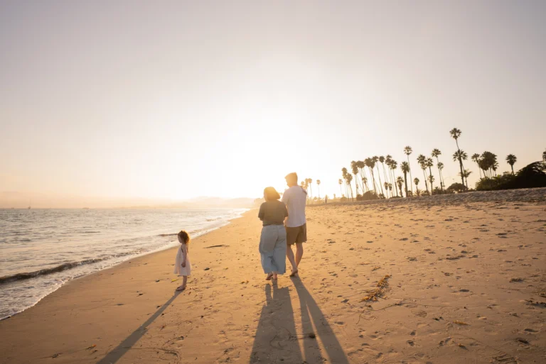 Family at East Beach in Santa Barbara, CA